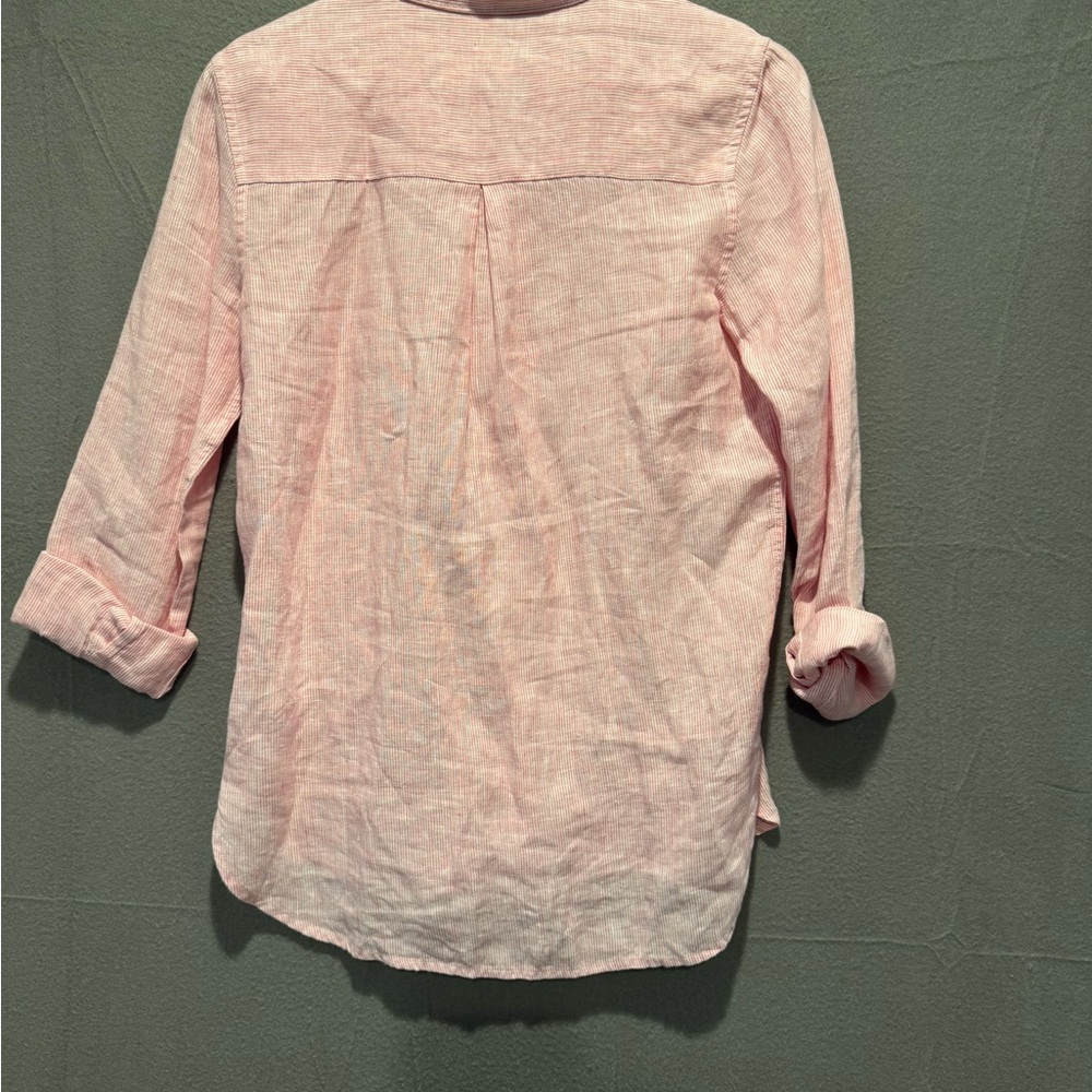 Barbour Light Pink Linen Button-Down Shirt - Picture 5 of 5